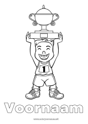 Gratis tekening Sport Beker, trofee, medaille Wedstrijden en beloningen Eerste plaats - winnaar