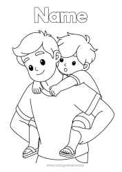 Colouring to customise Dad Boy Child