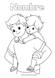 Colorear gratis Papá Chico Niño