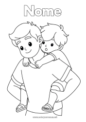 Disegno gratuito Papà Ragazzo Bambino