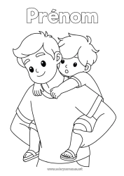 Coloriage gratuit Papa Garçon Enfant