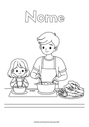 Desenho grátis Papai Menina Criança Adulto Profissões de culinária Cozinheiro
