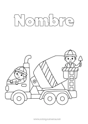Dibujo libre Vehículos Maquinaria de construcción Camión mezclador Oficios de la construcción