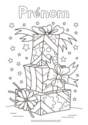 Coloriage gratuit Cadeaux Anniversaire Noël