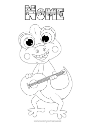 Disegno gratuito Animale Musica Rettili Festa della musica Chitarra Strumenti musicali Gecko