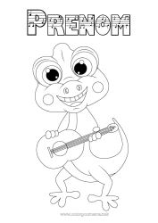 Dessin gratuit Animal Musique Reptiles Fête de la musique Guitare Instruments de musique Gecko