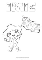 Kolorowanka za darmo USA Flaga 4 lipca