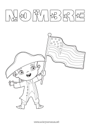 Colorear gratis Estados Unidos Bandera 4 de julio