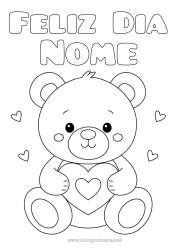 Desenho grátis Urso Fofo Coração Eu te amo Animal Filhote de urso Animais da floresta