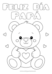 Colorear gratis Llevar Lindo Corazón Te amo Animales Osito Animales del bosque
