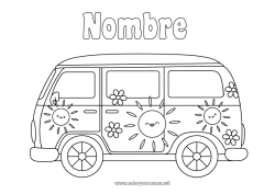 Dibujo libre Sol Vehículos Van furgoneta Automóviles, furgonetas y autocaravanas