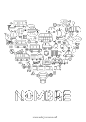 Dibujo libre Corazón Mandala Vehículos Coches Barco Autobús, autocar Todoterreno Maquinaria de construcción Velero Vehículos marítimos Transporte público terrestre Automóviles, furgonetas y autocaravanas Otros vehículos