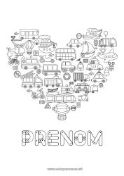 Coloriage gratuit Coeur Mandala Véhicules Voiture Bateau Bus, car Voiture tout-terrain Engins de chantier Voilier Véhicules maritimes Transport en commun terrestres Voitures, vans et camping-cars Autres véhicules