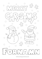 Gratis färgläggning Snö Jultomten Snögubbe Jul God Jul!
