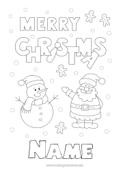 Free colouring Snow Father Christmas Snowman Christmas 