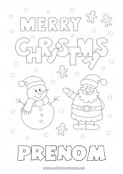 Coloriage gratuit Neige Père Noël Bonhomme de neige Noël 