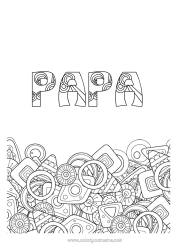 Coloriage enfant Bonne fête Nom décoré Formes géométriques