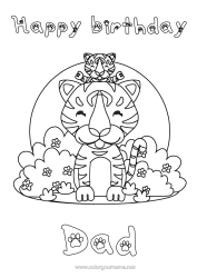 Free colouring Tiger Child Animal Wild animals of Africa Adult