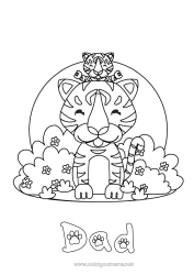 Child coloring page Tiger Child Animal Wild animals of Africa Adult