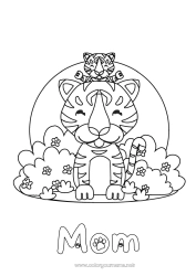 Child coloring page Tiger Child Animal Wild animals of Africa Adult