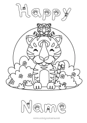Free drawing Tiger Child Animal Wild animals of Africa Adult