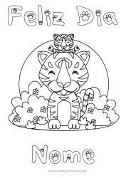 Página de desenho infantil Tigre Criança Animal Animais selvagens da África Adulto