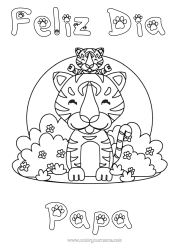 Colorear gratis Tiger Niño Animales Animales salvajes de África Adulto
