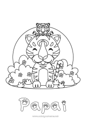 Página de desenho infantil Tigre Criança Animal Animais selvagens da África Adulto