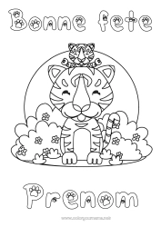 Dessin gratuit Tigre Enfant Animal Animaux sauvages d'Afrique Adulte
