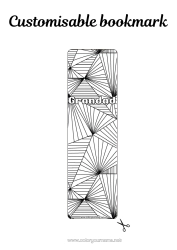 Free colouring Bookmark Zentangle Geometric shapes Triangle