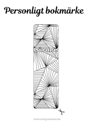 Gratis färgläggning Bokmärke Zentangle Geometriska former Triangel