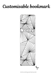 Colouring to customise Bookmark Zentangle Geometric Shapes Triangle