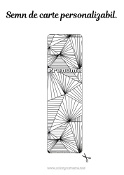 Desen liber de colorat Semn de carte Zentangle Forme geometrice