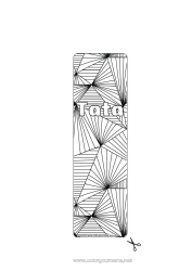 Kolorowanka dla dziecka Zakładka do książki Zentangle Formy geometryczne