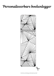 Kleurplaat voor kinderen Bladwijzer Zentangle Geometrische vormen