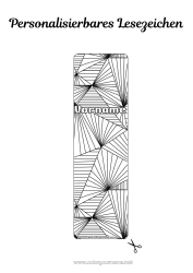 Malvorlage anpassen Lesezeichen Zentangle Geometrische Formen