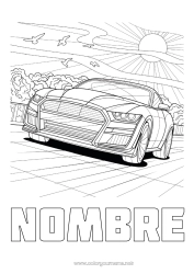 Colorear gratis Vehículos Coches Coche de carreras Dibujos complejos para colorear Automóviles, furgonetas y autocaravanas Vehículos de carreras y pistas