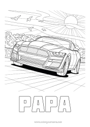Colorear gratis Vehículos Coches Coche de carreras Dibujos complejos para colorear Automóviles, furgonetas y autocaravanas Vehículos de carreras y pistas