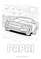 Página de desenho infantil Veículos Carro Carro de corrida Colorações Complexas Voitures, vans et camping-cars Véhicules de course et circuits