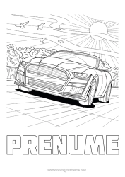 Pagină de colorat pentru copii Vehicule Mașină Mașină de curse Desene de colorat complexe Mașini, furgonete și autorulote Vehicule de curse și circuite