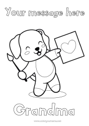Free coloring Cute Heart Art Kawaii Dog Animal Brush Nanny Dog and cat Coach Competitions and Rewards Paint