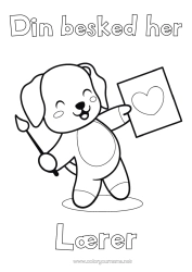 Gratis farvelægning Sød Hjerte Kunst Kawaii Hund Dyr Pensel Barnepige Hunde og katte Træner, coach Konkurrencer og priser Maling
