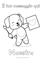 Colorazione gratuita Carino Cuore Arte Kawaii Cane Animale Pennello Tata CanI e gatti Allenatore Competizioni e premi Pittura