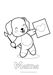 Kinder-Malvorlage Niedlich Herz Kunst Kawaii Hund Tier Pinsel Kindermädchen Hunde und Katzen Trainer Wettbewerbe und Belohnungen Farbe