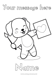 Coloring to customize Cute Heart Art Kawaii Dog Animal Brush Nanny Dog and cat Coach Competitions and Rewards Paint