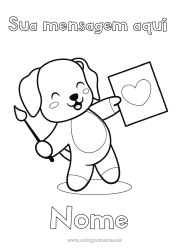 Desenho grátis Fofo Coração Arte Kawaii Cachorro Animal Pincel Babá Cães e gatos Treinador Competições e Prêmios Pintura