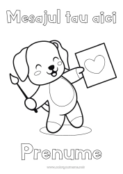 Pagină de colorat personalizată Drăguț Inimă Art - artă Drăguț Câine Animal Pensulă Bunica Câini și pisici Antrenor, antrenor personal Competiții și premii Pictură