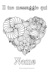 Disegno gratuito Fiori Mandala Grande cuore Zentangle