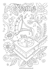 Free drawing Flowers Music Fruits World Music Day Grape