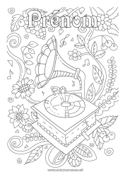 Dessin gratuit Fleurs Musique Fruits Fête de la musique Raisin